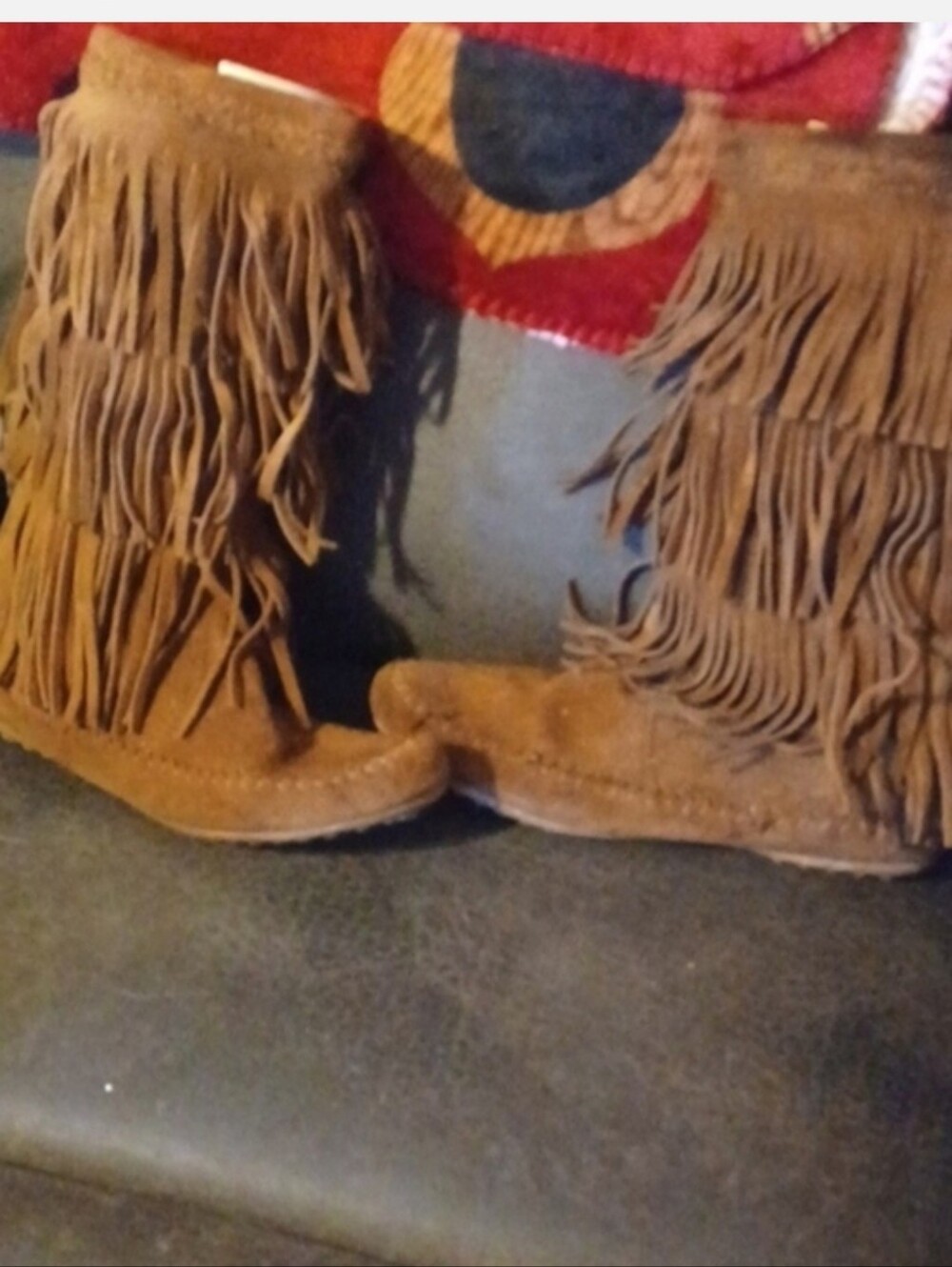 Fringed Suede Women’s Boot - Brown - Picture 2 of 8